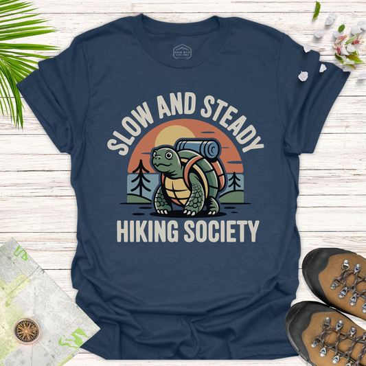 Slow And Steady Tortoise Unisex T-Shirt - Heather Navy