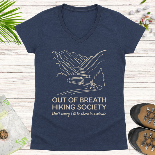 I'll Be There In A Minute Women's V-Neck T-Shirt - Heather Navy