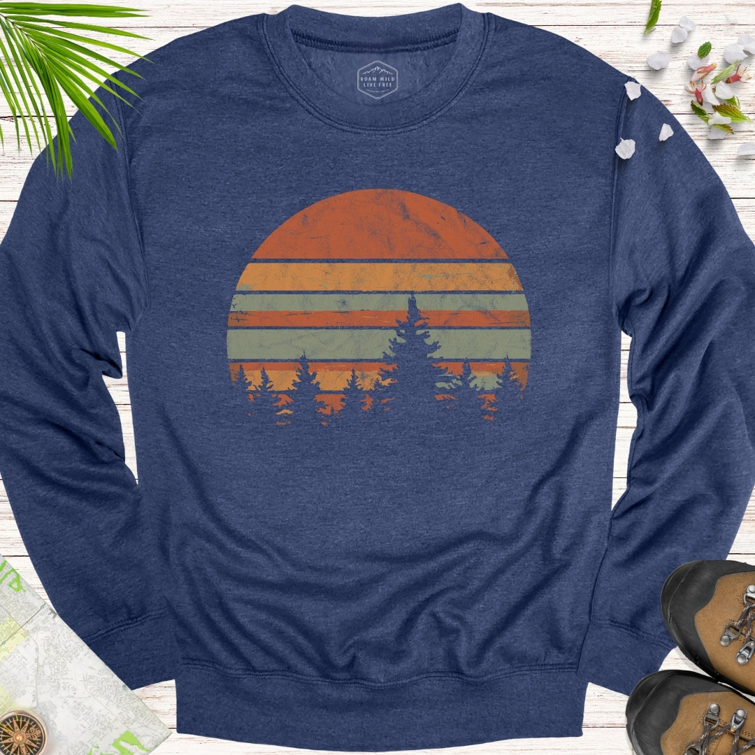 Retro Forest Sunset Unisex Sweatshirt