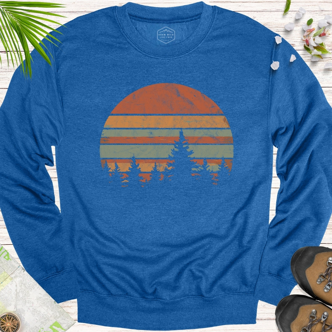 Retro Forest Sunset Unisex Sweatshirt