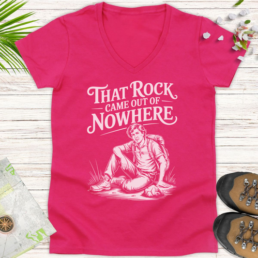 That Rock Came Out Of Nowhere Women's V-Neck T-Shirt - Heliconia