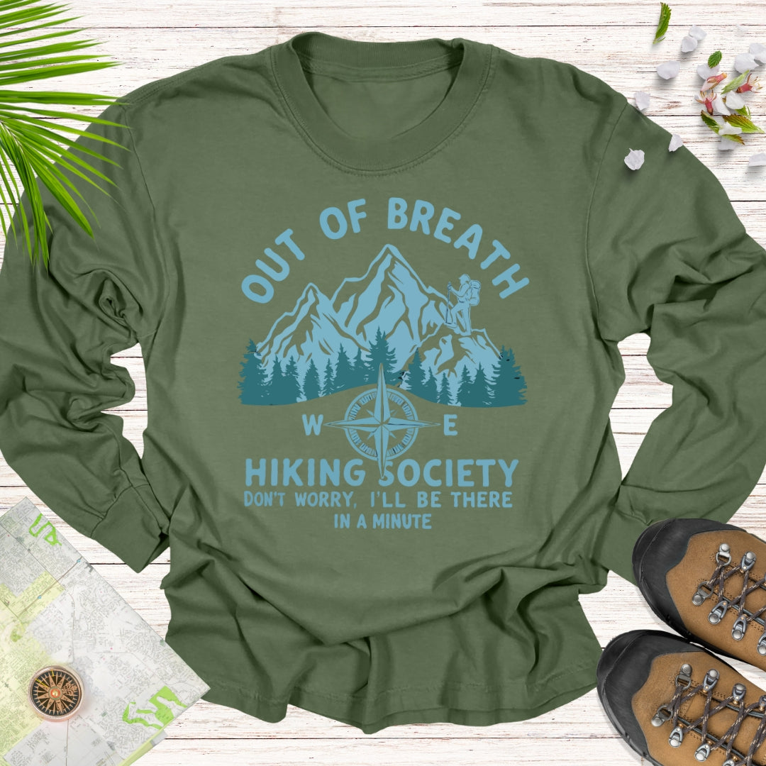 Out Of Breath Hiking Society Long Sleeve Unisex T-Shirt