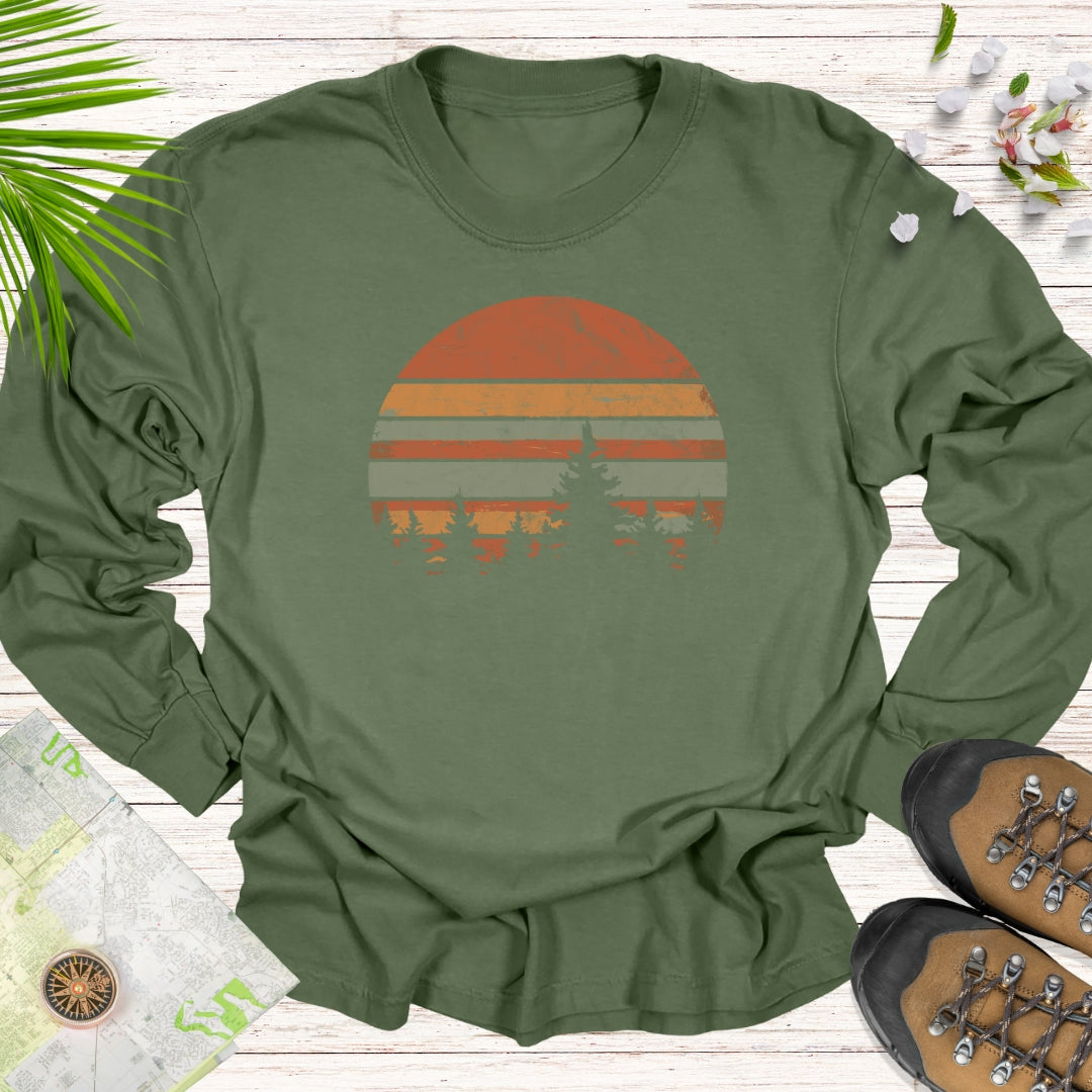 Retro Forest Long Sleeve Unisex T-Shirt