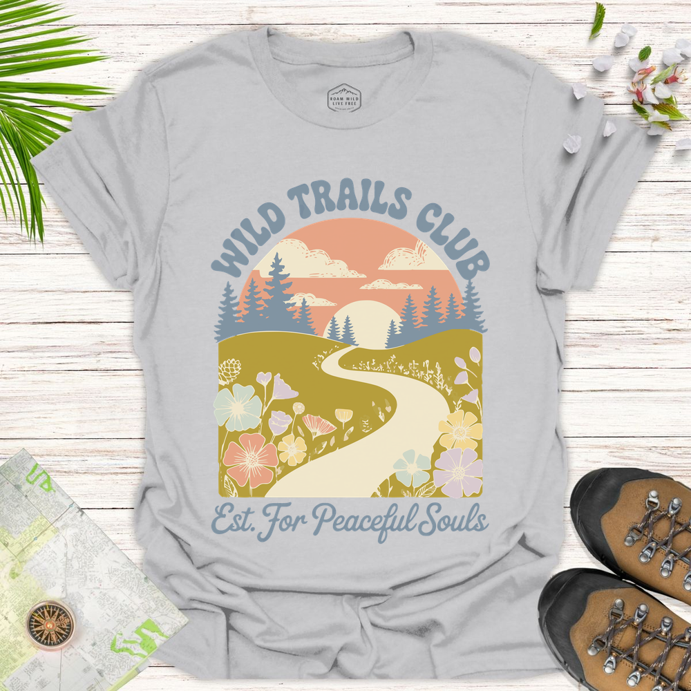 Wild Trails Club Unisex T-Shirt - Ice Grey