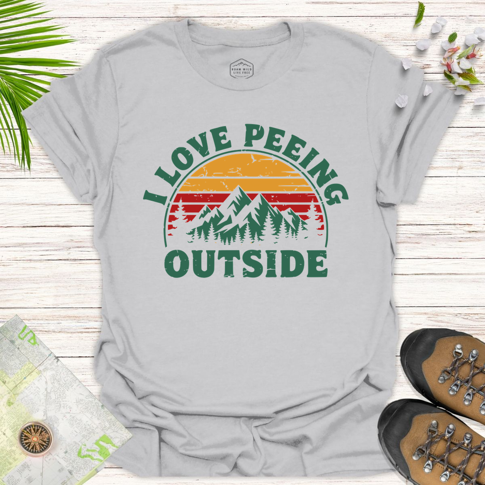 Peeing Outside Unisex T-Shirt - Ice Grey