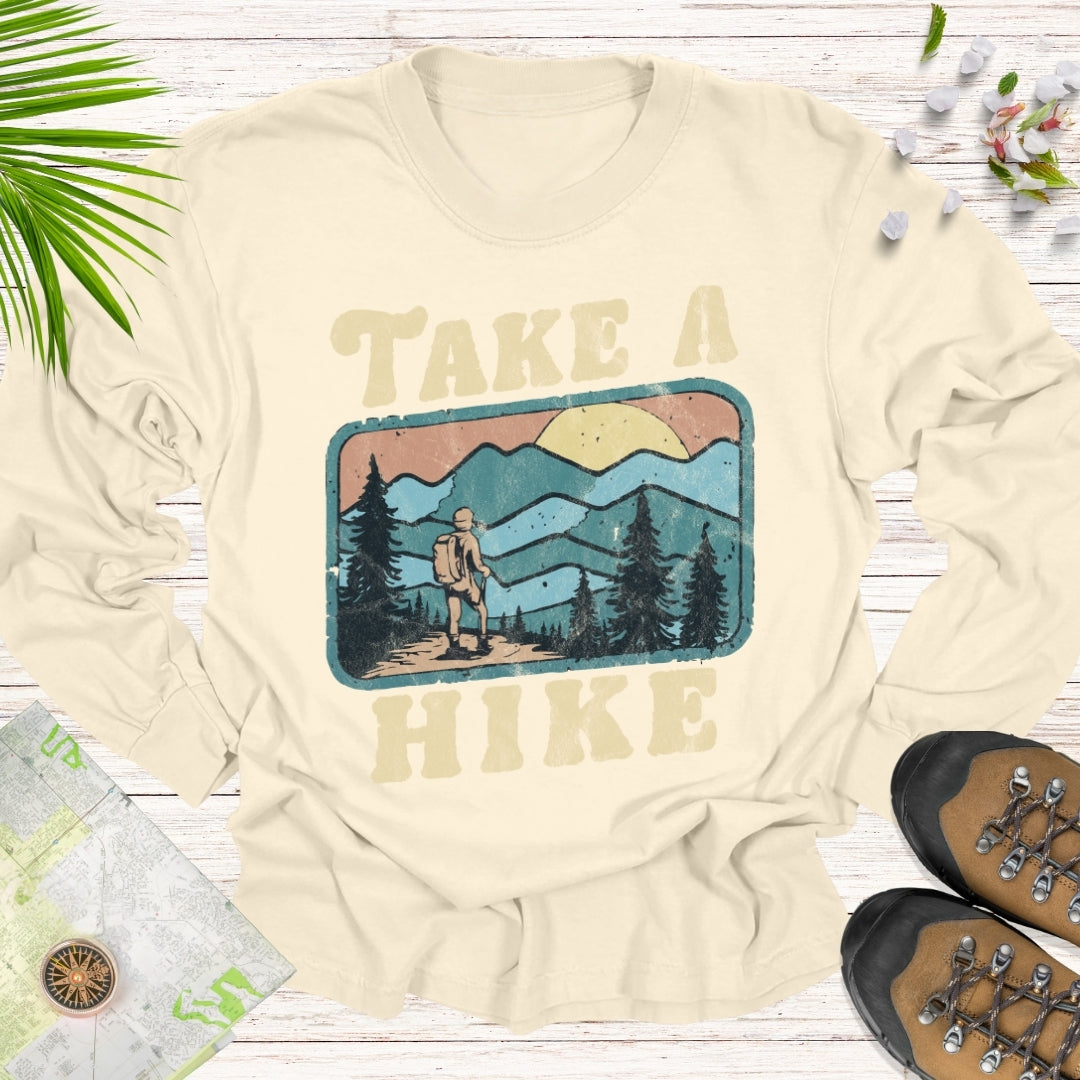 Take A Hike Retro Long Sleeve Unisex T-Shirt