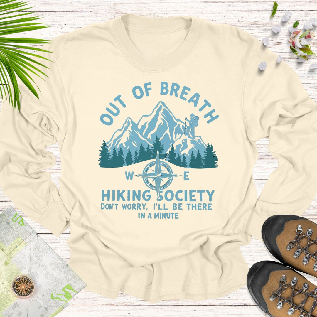 Out Of Breath Hiking Society Long Sleeve Unisex T-Shirt