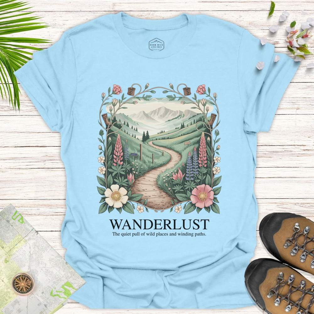 Wanderlust Unisex T-Shirt - Light Blue