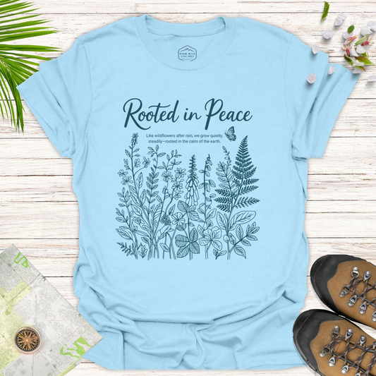 Rooted In Peace Unisex T-Shirt - Light Blue