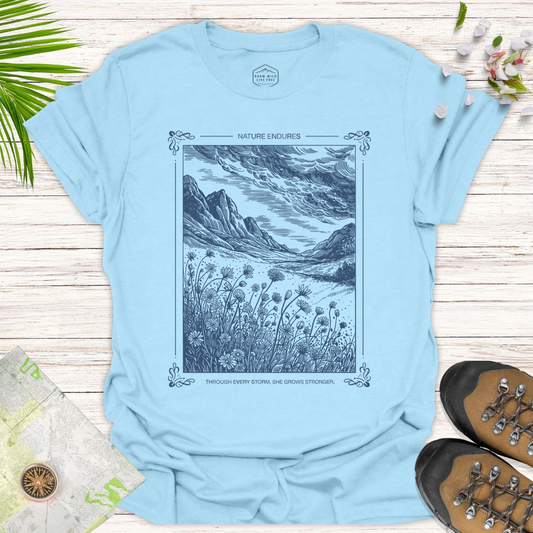 Nature Endures Unisex T-Shirt - Light Blue