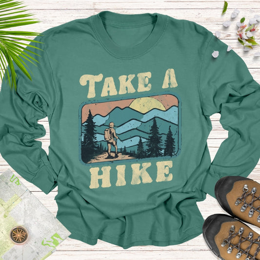 Take A Hike Retro Long Sleeve Unisex T-Shirt