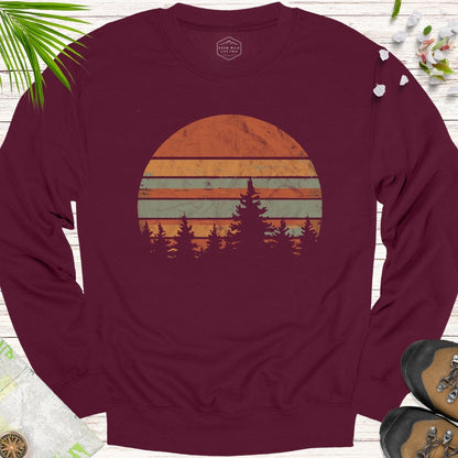 Retro Forest Sunset Unisex Sweatshirt