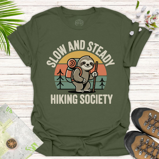 Slow And Steady Sloth Unisex T-Shirt - Military Green