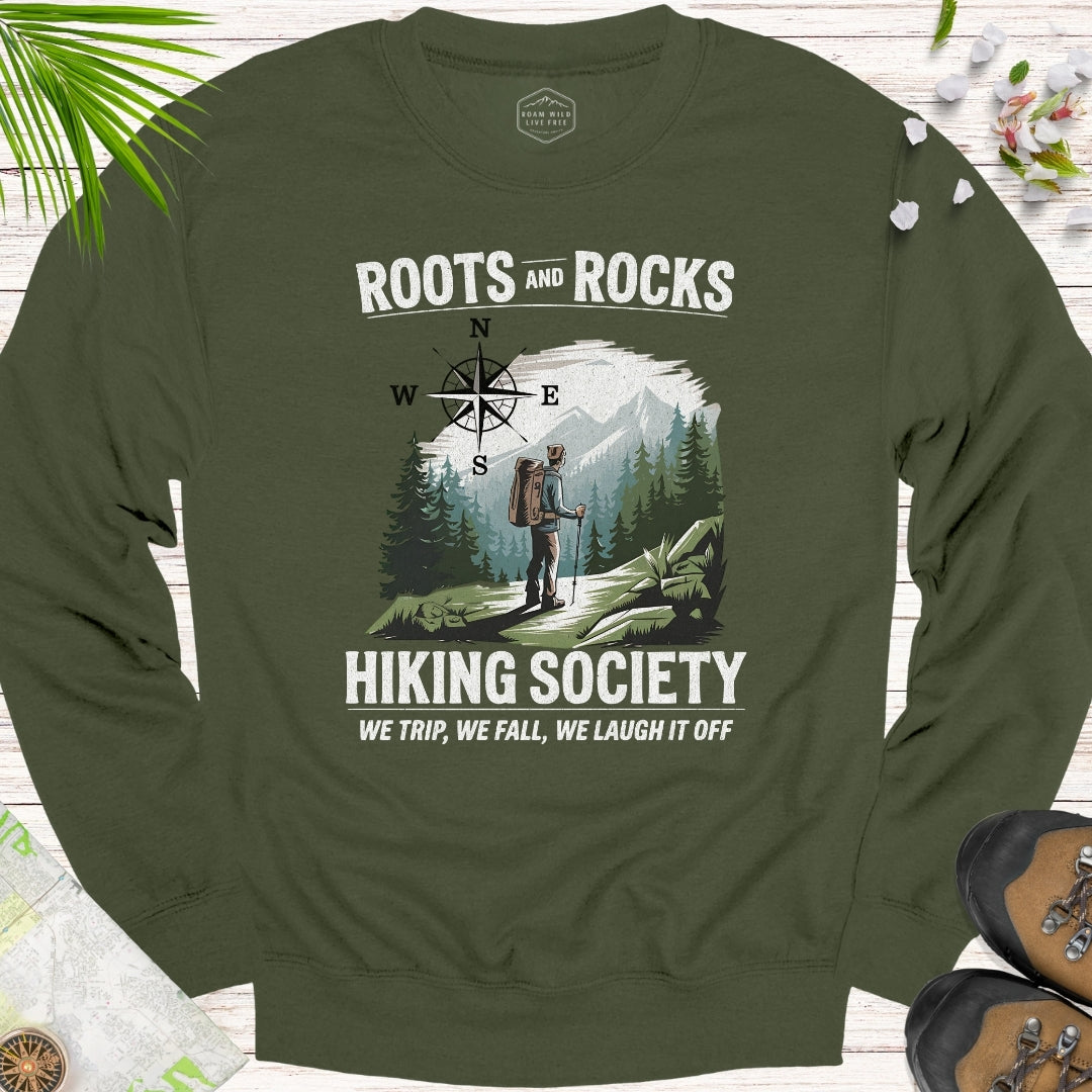 Roots And Rocks Hiking Society Unisex Sweatshirt