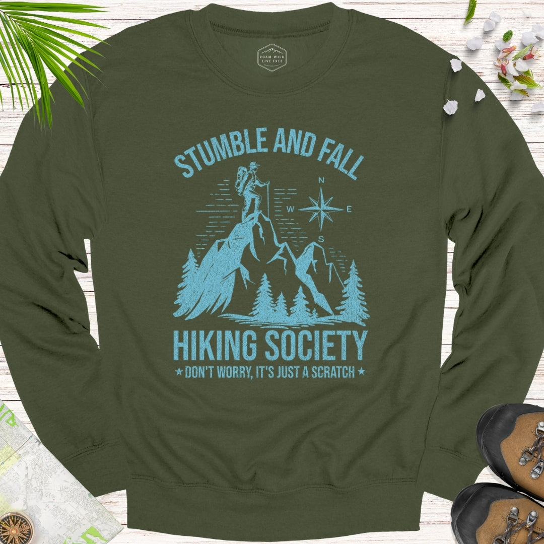 Stumble And Fall Hiking Society Unisex Crewneck Sweatshirt