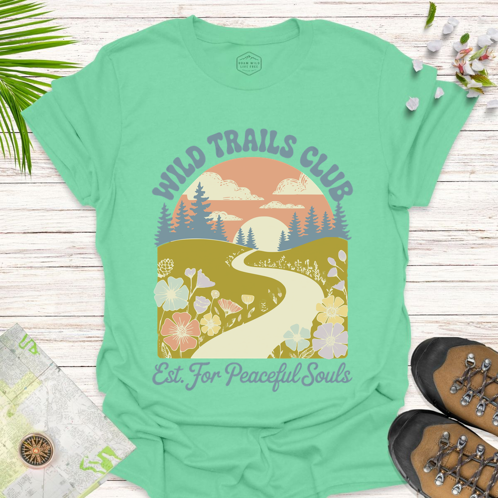 Wild Trails Club Unisex T-Shirt - Mint Green