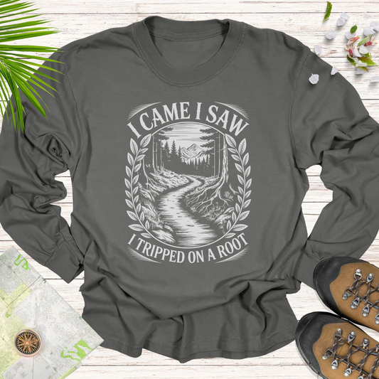 Vintage I Came I Saw Long Sleeve Unisex T-Shirt - Pepper
