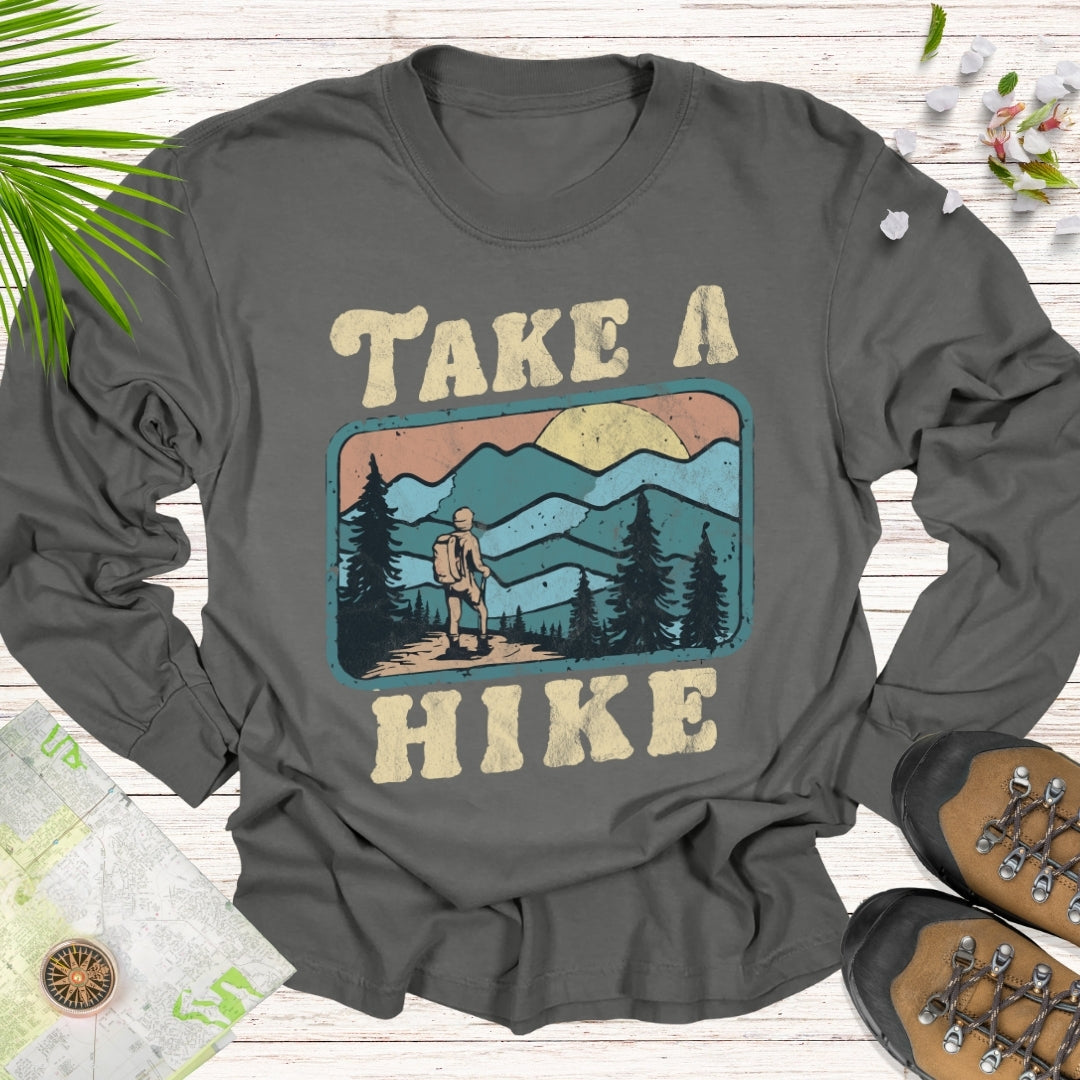 Take A Hike Retro Long Sleeve Unisex T-Shirt