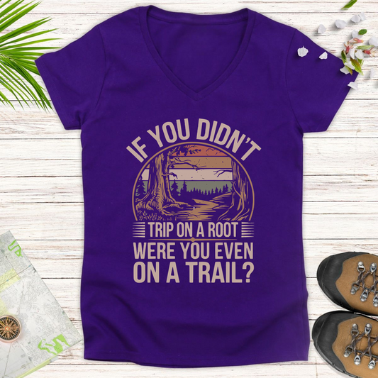 Trip On A Root Retro Women's V-Neck T-Shirt - Purple