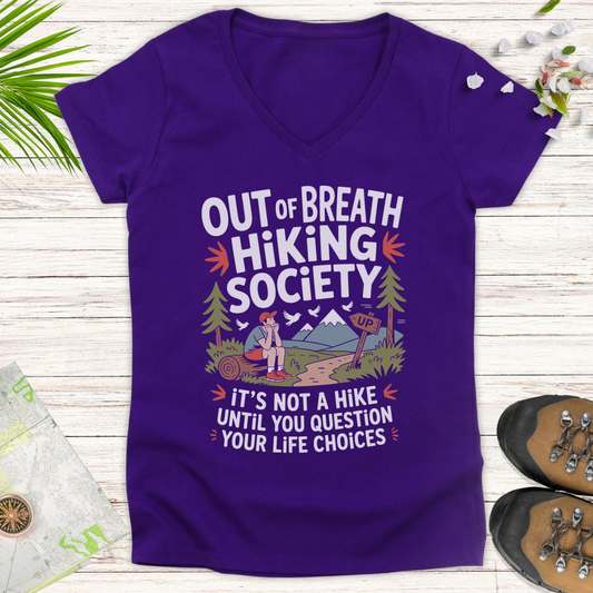 Out Of Breath Life Choices Women's V-Neck T-Shirt - Purple