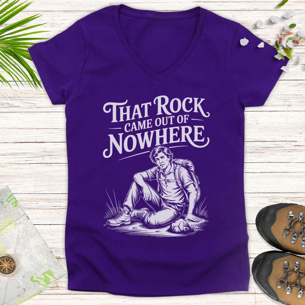 That Rock Came Out Of Nowhere Women's V-Neck T-Shirt - Purple