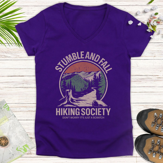 Stumble And Fall Society Women's V-Neck T-Shirt - Purple