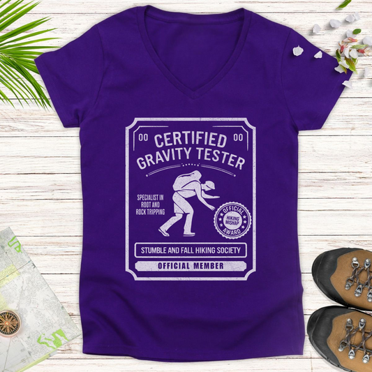 Gravity Tester Women's V-Neck T-Shirt - Purple