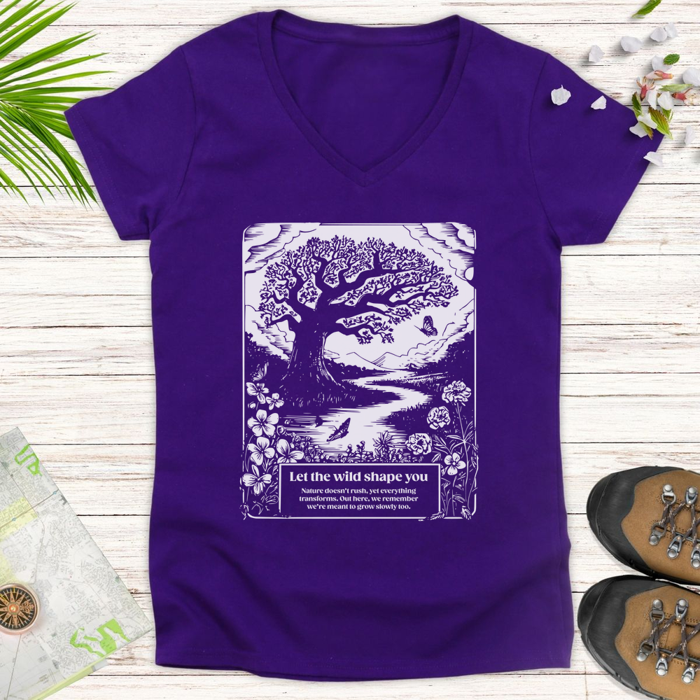 Let The Wild Shape You Women's V-Neck T-Shirt - Purple