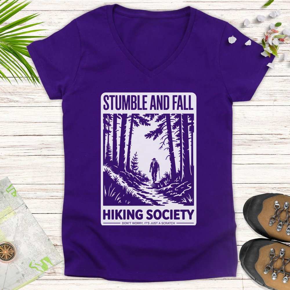 Stumble And Fall Women's V-Neck T-Shirt - Purple