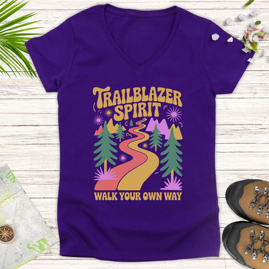 Trailblazer Spirit Women's V-Neck T-Shirt - Purple