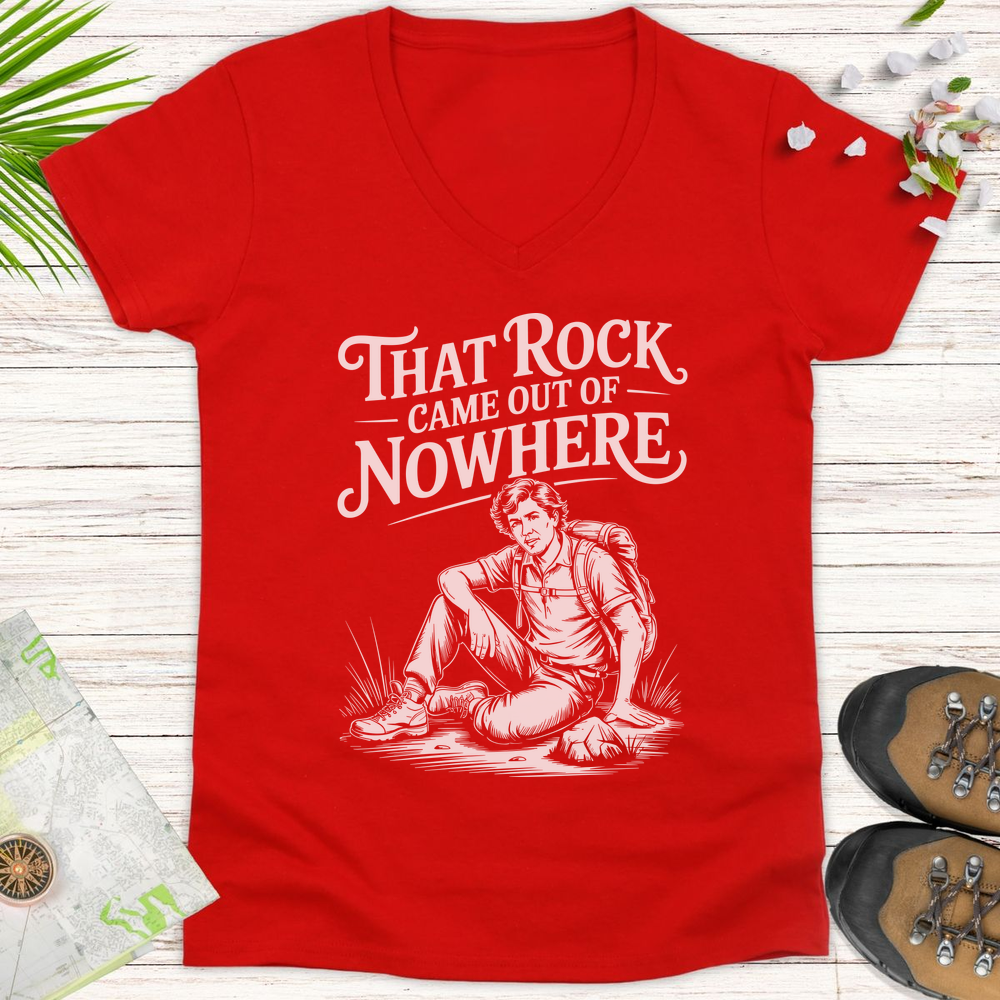 That Rock Came Out Of Nowhere Women's V-Neck T-Shirt - Red