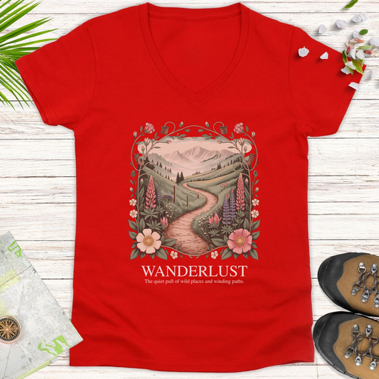 Wanderlust Women's V-Neck T-Shirt - Red