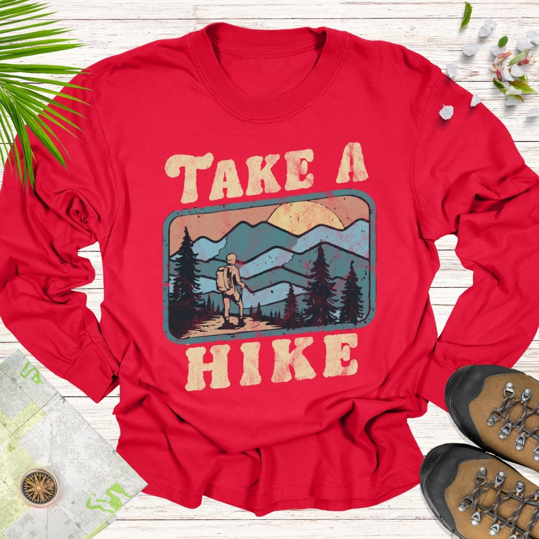 Take A Hike Retro Long Sleeve Unisex T-Shirt