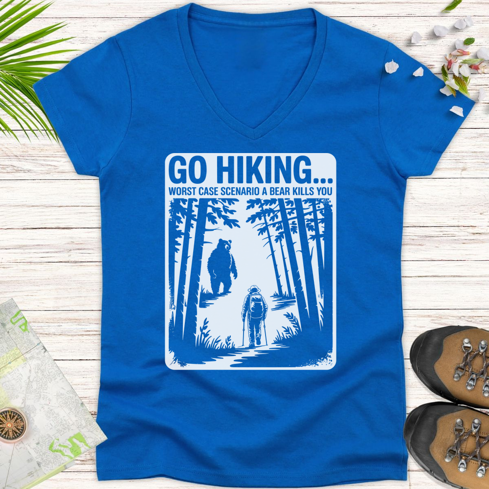 Bear Kills You Women's V-Neck T-Shirt - Royal