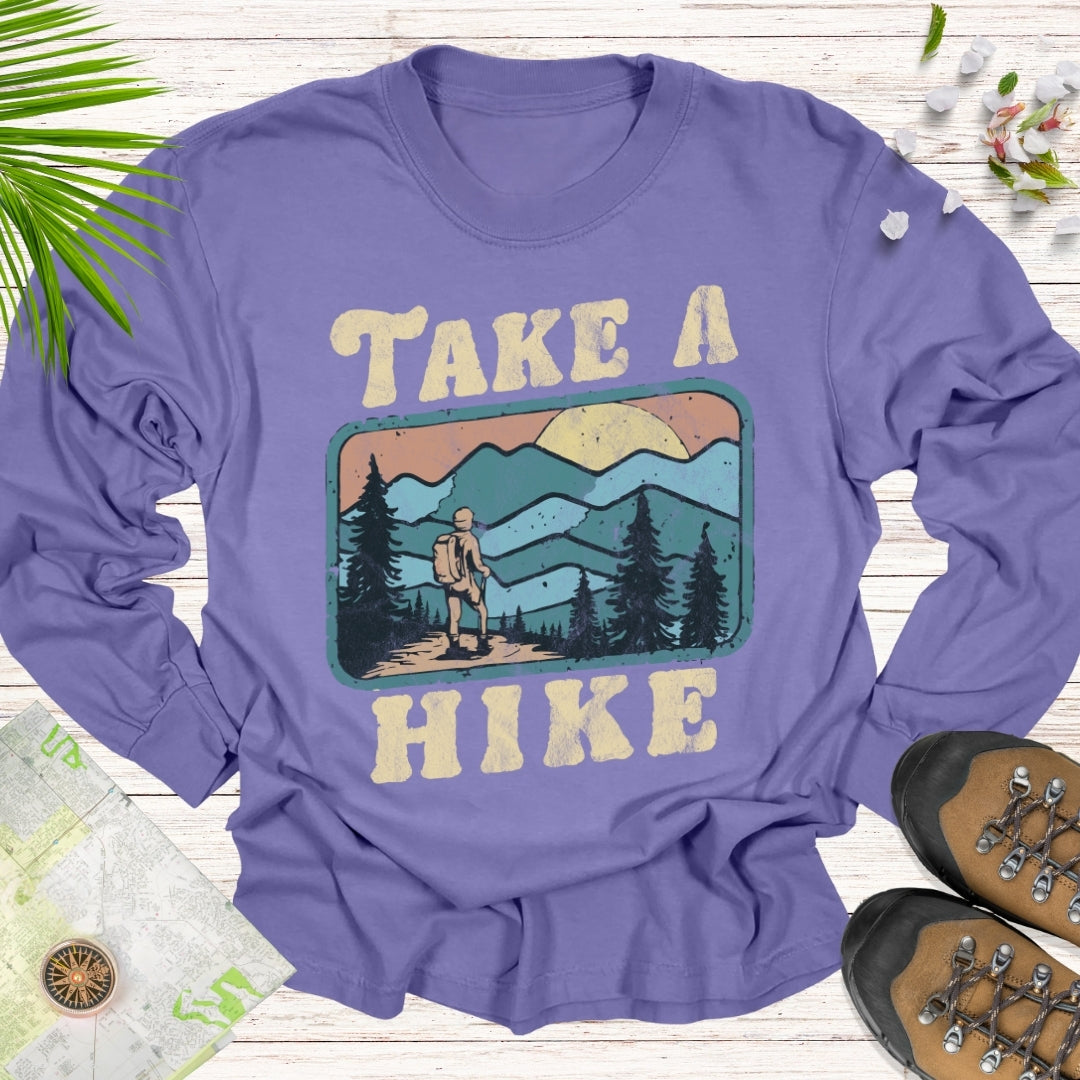 Take A Hike Retro Long Sleeve Unisex T-Shirt