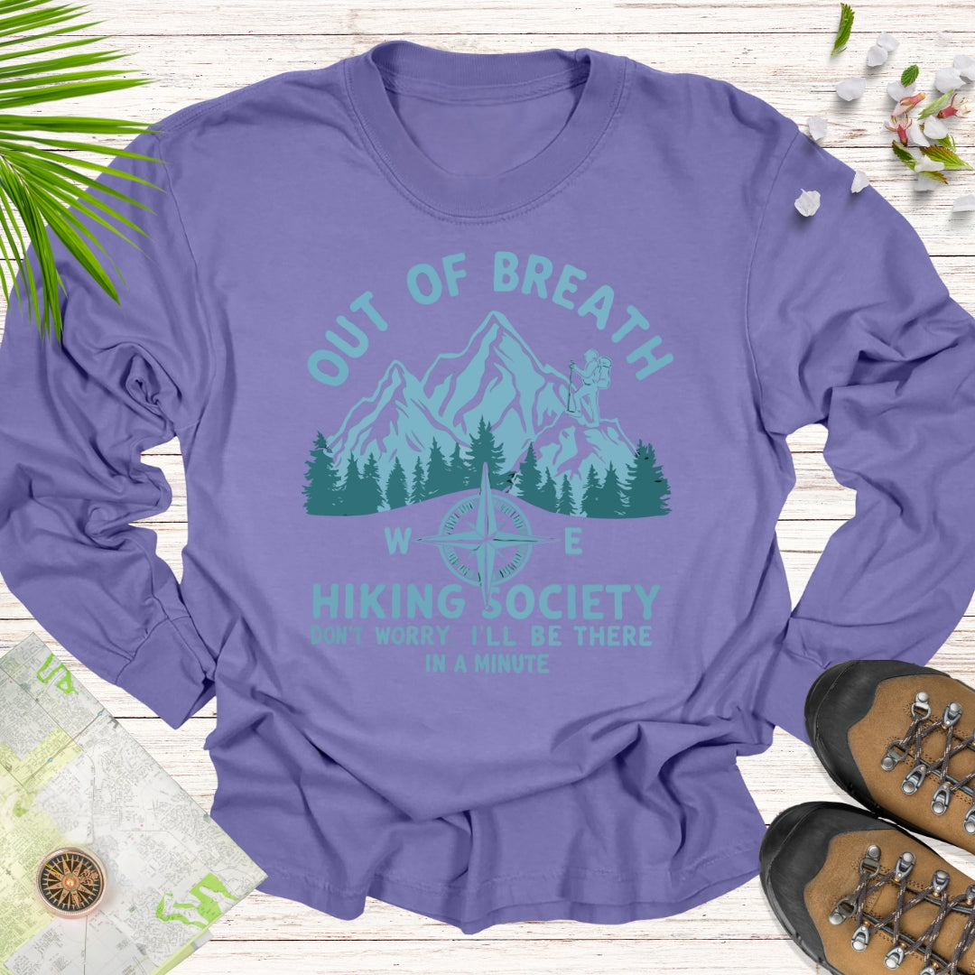 Out Of Breath Hiking Society Long Sleeve Unisex T-Shirt