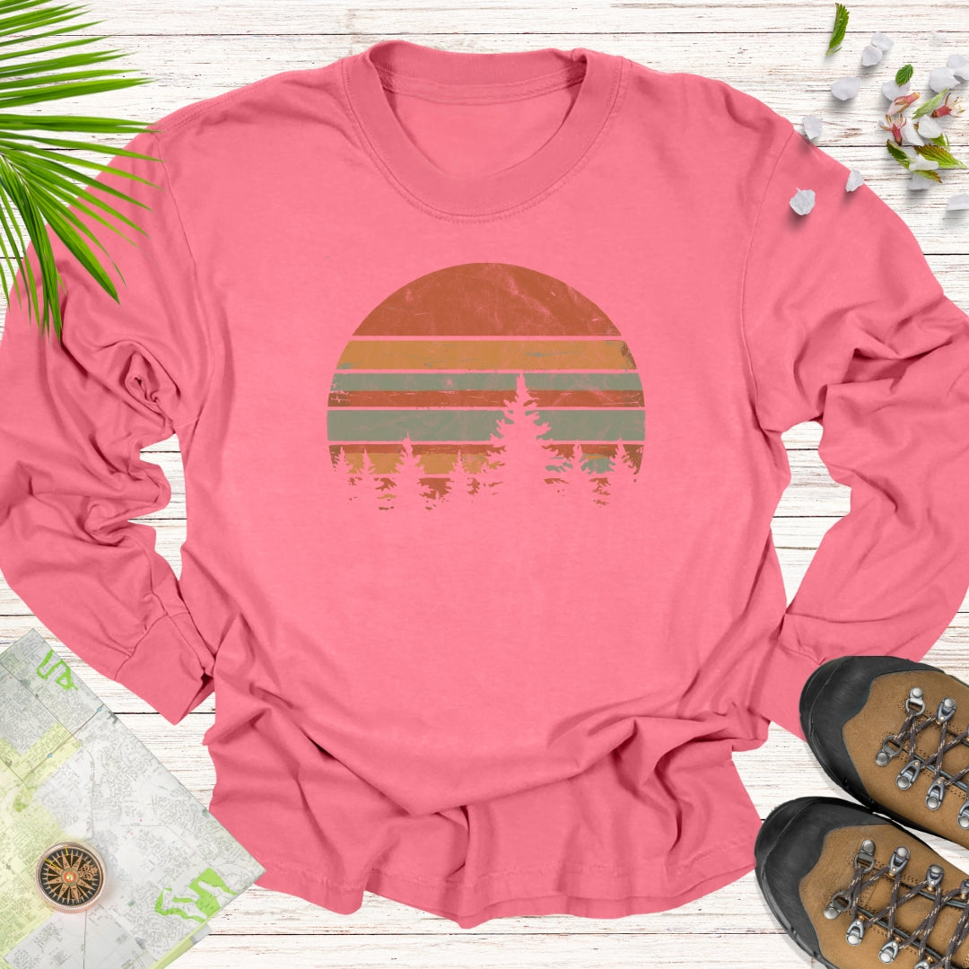 Retro Forest Long Sleeve Unisex T-Shirt