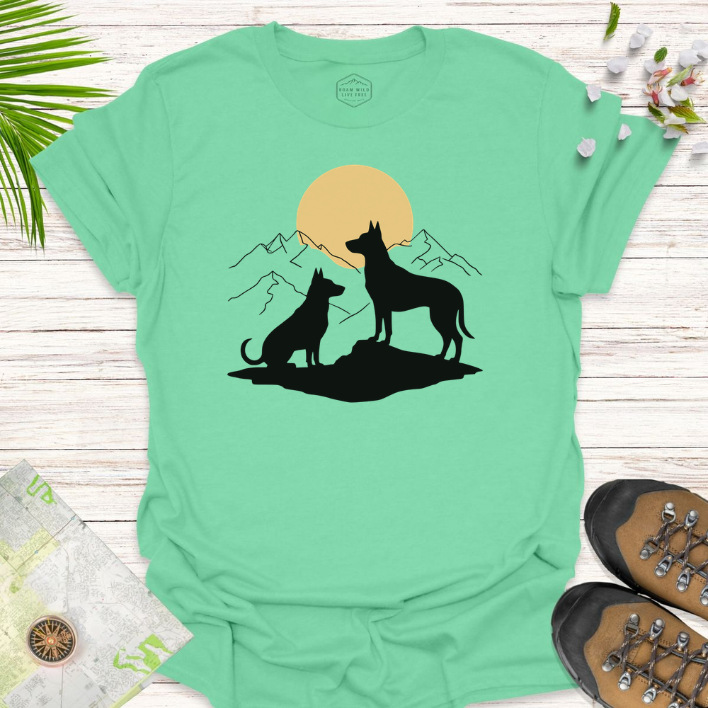 Dogs At Sunset Unisex T-Shirt