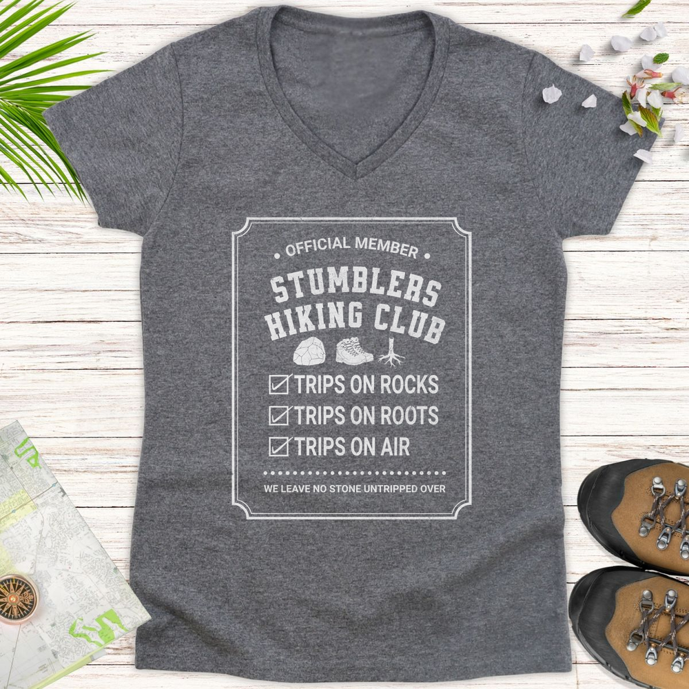 Official Member Stumblers Hiking Club Women's V-Neck T-Shirt