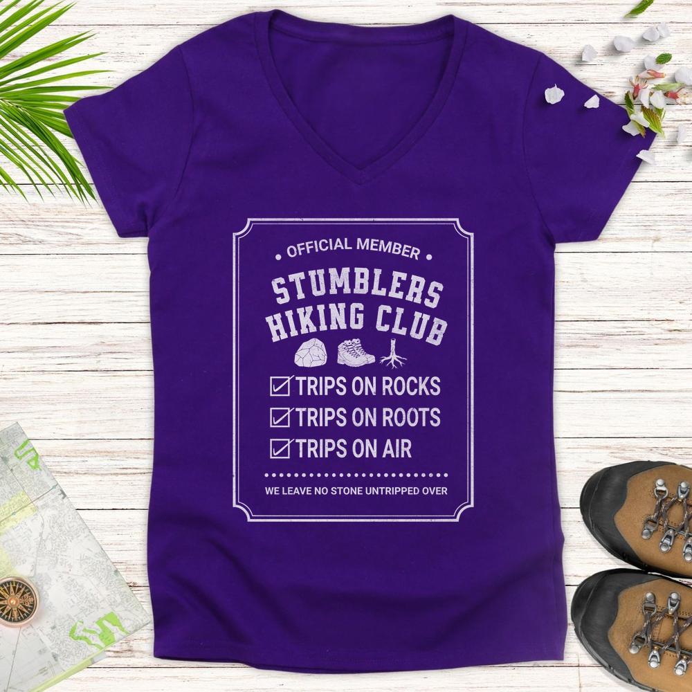 Official Member Stumblers Hiking Club Women's V-Neck T-Shirt