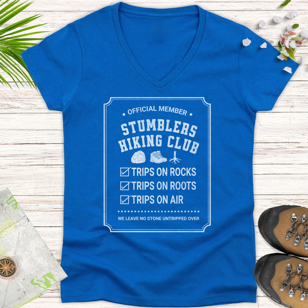 Official Member Stumblers Hiking Club Women's V-Neck T-Shirt