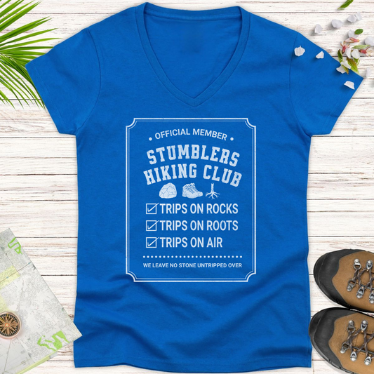 Official Member Stumblers Hiking Club Women's V-Neck T-Shirt